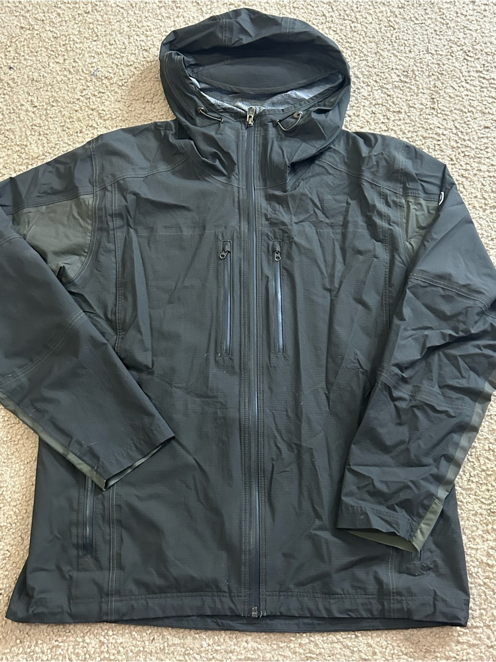 Kuhl Projekt Jacket Mens Large Green Jet Stream Water Resistant Windbreaker Coat